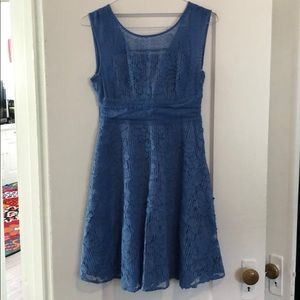 Anthropologie blue lace dress